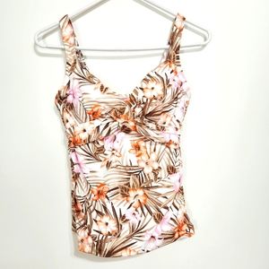 Lands' End | NWT Floral Tropical Tankini Top Size 6